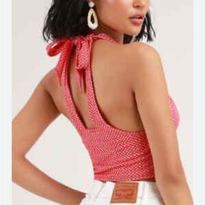 Free People Picnic Halter Top in Red